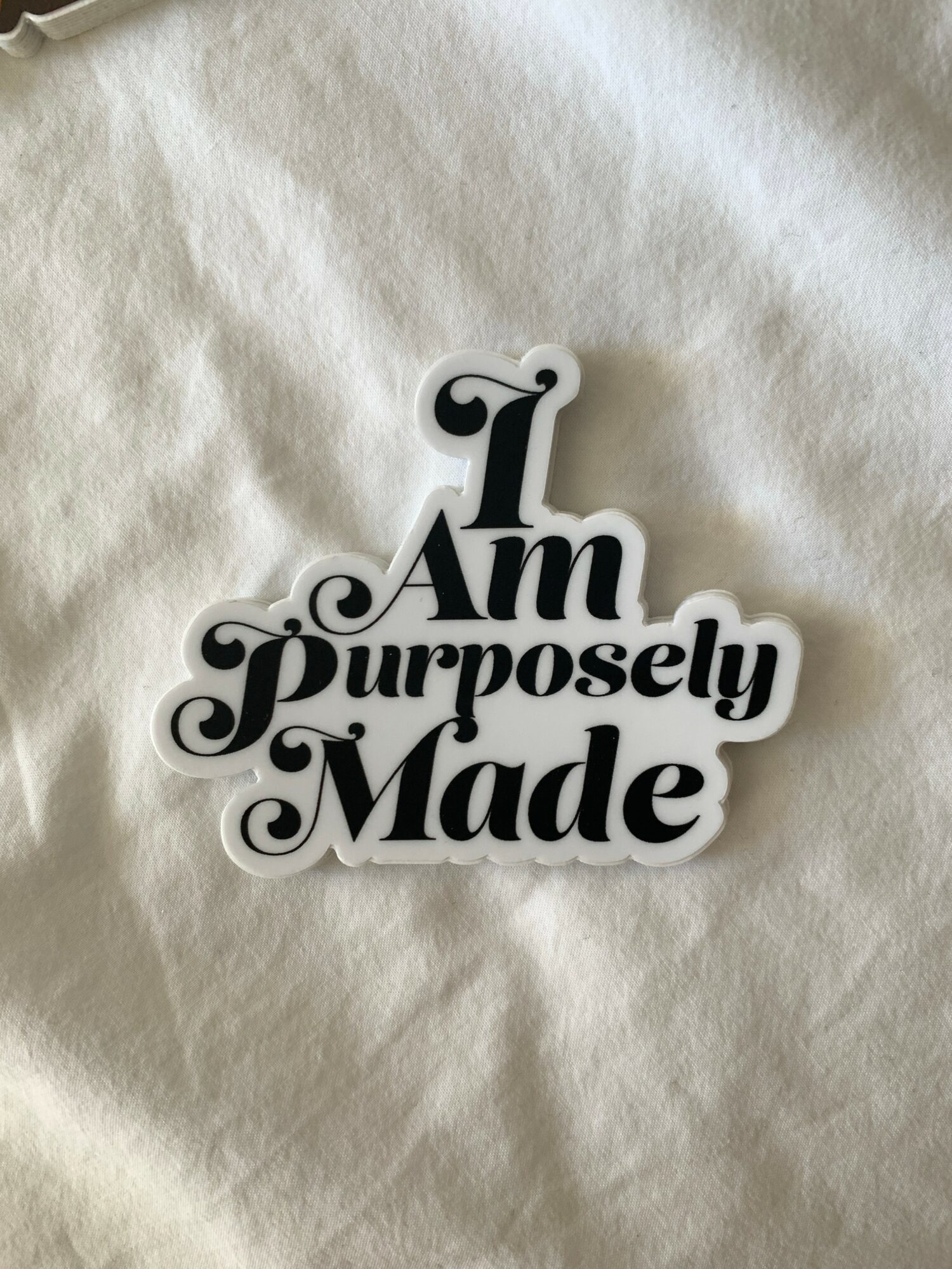 Sticker with the words