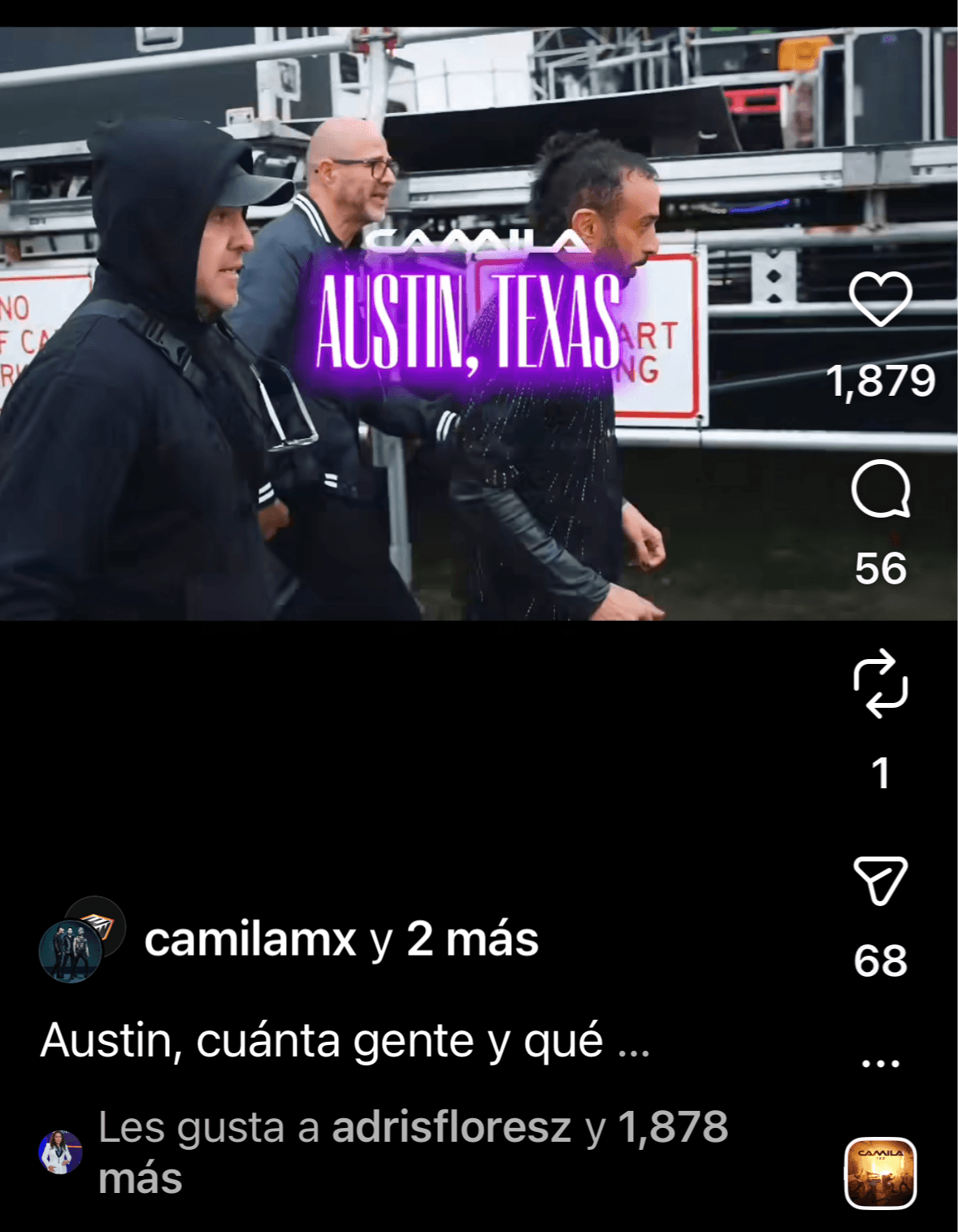 Three people walking outdoors with a boat in the background, purple text overlay says Austin, Texas.